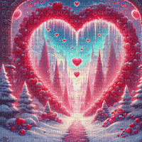 ♥❀❀❀❀ sm3 heart  landscape vday  gif red - Free animated GIF