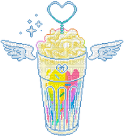 rainbow milkshake pixel art - png grátis