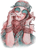 soave woman summer sunglasses hippie pink teal - gratis png
