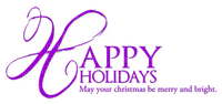 Happy Holidays.Text.Purple - gratis png