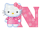 Hello Kitty Alphabet #14 (Eklablog) - Free animated GIF