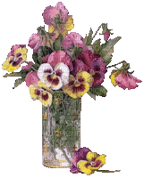 Vase Bouquet of Pansies