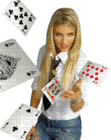 woman playing cards bp - бесплатно png