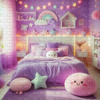Kawaii Lilac Bedroom - Free PNG
