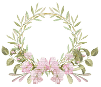 kikkapink circle frame vintage pink flowers - Free PNG