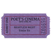 poet's cinema ticket - Free PNG