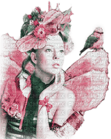 soave woman vintage fairy  wings  pink green - Free PNG