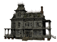 Kaz_Creations Halloween Haunted House - PNG gratuit