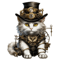 steampunk cat - PNG gratuit