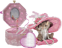 mouse with hat pink gif deco souris