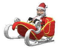 Kaz_Creations Christmas Animated Santa On Sleigh - Zdarma animovaný GIF