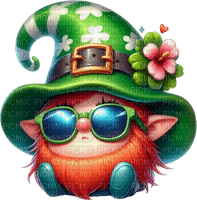 ♡§m3§♡ kawaii green stpattys cute gnome - Free PNG