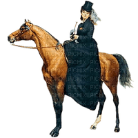 dama  caballo  vintage dubravka4 - png ฟรี