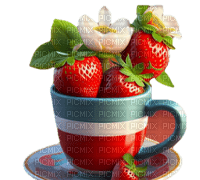 strawberry/cup - zdarma png