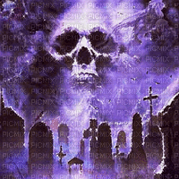 soave background animated gothic  skull purple - Free animated GIF