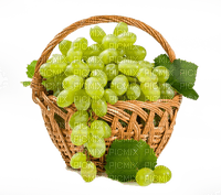 basket with white grapes - 無料png