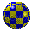 weird blue and yellow ball - Bezmaksas animēts GIF