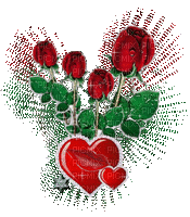 róże i serce - Δωρεάν κινούμενο GIF