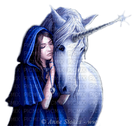 fantasy woman and unicorn nataliplus - gratis png