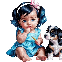 baby child kind dog milla1959 - GIF animate gratis