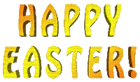 Happy Easter.Text.gif.yellow.Victoriabea - Free animated GIF