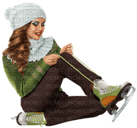 Winter. Woman with skates. Leila - δωρεάν png
