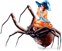soave halloween spider anime girl witch blue