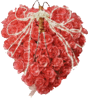 coeur, rouge, roses, bouquet, GIF,perl,Orabel