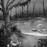 Y.A.M._Cartoons Landscape background black-white - Zdarma animovaný GIF