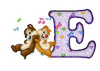 image encre lettre E symbole de musique écureuils Disney edited by me - GIF animado grátis