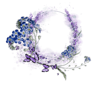 dolceluna spring purple cluster frame - nemokama png