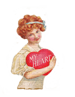 Valentine's Day, heart, vintage - png ฟรี