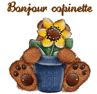 bonjour copinette - Gratis animeret GIF