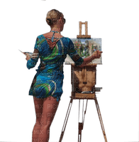 dolceluna woman art painter spring summer - PNG gratuit