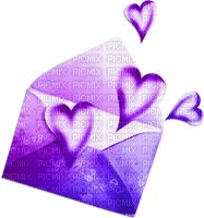soave deco valentine heart letter purple - 免费PNG