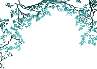turquoise leaves frame border gif - Gratis geanimeerde GIF
