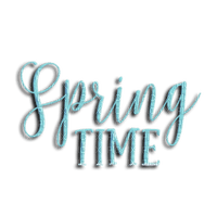 kikkapink spring time text teal - png gratis