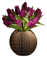 vase with tulips - Free PNG