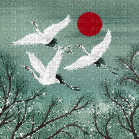 kikkapink background oriental japanese moon red - Gratis animerad GIF