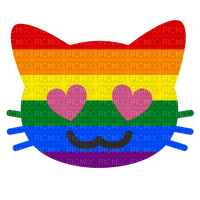 Pride cat emoji - png ฟรี