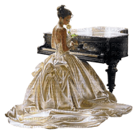 kvinna-woman-piano-sitter - png gratis