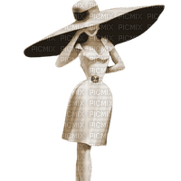 kikkapink vintage woman fashion hat sepia - PNG gratuit