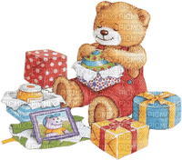 kikkapink deco scrap birthday bear gift - ilmainen png