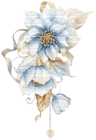blue brown flower deco rox - kostenlos png