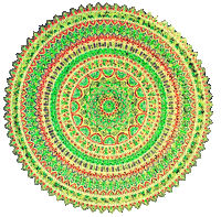 Mandala, glitter, yellow, green, orange gif - Animovaný GIF zadarmo