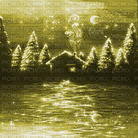 Y.A.M._Winter New year background yellow - GIF animé gratuit