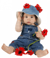 baby child red flowers spring summer - zdarma png