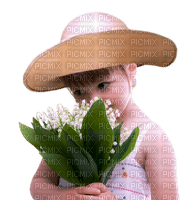 Child with Lily of the Valley/ enfant avec Muguet - nemokama png
