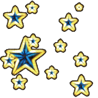 Yellow blue white stars deco [Basilslament] - Animovaný GIF zadarmo