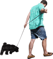 Kaz_Creations Man Homme Walking Dog - darmowe png